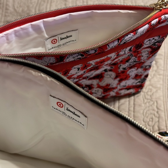 Carolina Herrera Red and White Floral Pouch Set. One with doggies. - Picture 5 of 8
